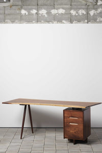 WOODEN DESK　SINGLE PEDESTAL