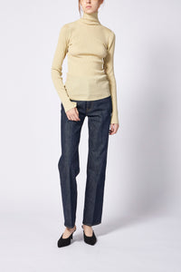 SUPER FINE WOOL HIGH GAUGE RIB KNIT TURTLE