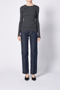 SUPER FINE WOOL HIGH GAUGE RIB KNIT P/O