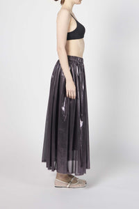 Lurex Print Chiffon Gathered Skirt